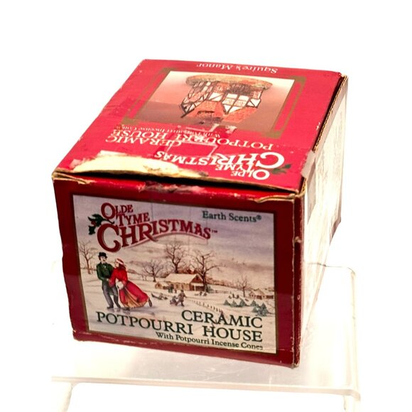 Olde Thyme Christmas Earth Scents Ceramic Potpourri House - Picture 6 of 9